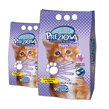 Preziosa Gatto Lettiera Igienica Agglomerante Lavanda 10 Kg