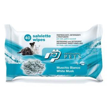 Pet Professional Salviette Muschio Bianco 40 Pezzi