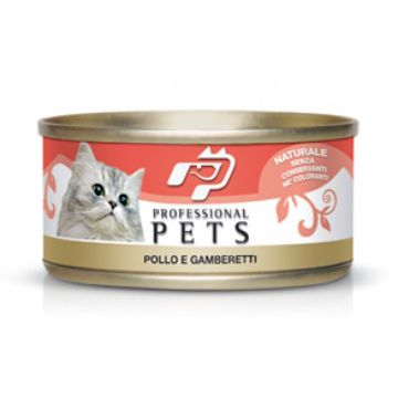 Pet Professional Gatto Adulto Pollo & Gamberetti Lattina 70 Gr