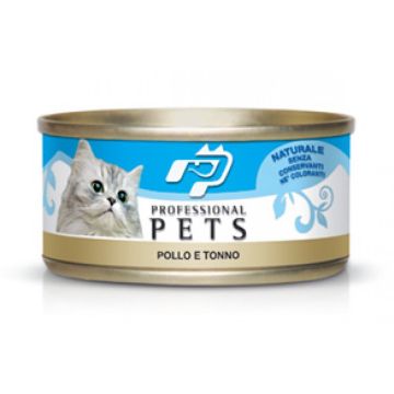 Pet Professional Gatto Adulto Pollo & Tonno Lattina 70 Gr