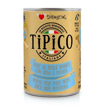 Disugual Cane Tipico Adulto Pesce Bianco, Riso & Patate Lattina 400 Gr