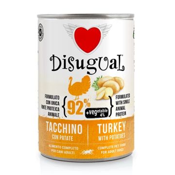Disugual Cane Vegetable Adulto Tacchino & Patate Lattina 400 Gr