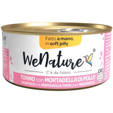 Wenature Gatto Lattina In Jelly Adulto Tonno & Mortadella 85 Gr