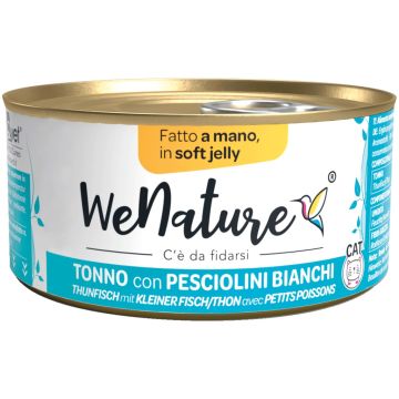 Wenature Gatto Lattina In Jelly Adulto Tonno & Pesciolini Bianchi 85 Gr
