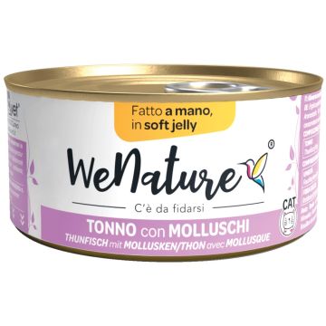 Wenature Gatto Lattina In Jelly Adulto Tonno & Molluschi 85 Gr