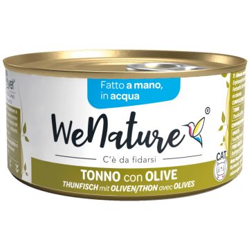 Wenature Gatto Lattina In Acqua Di Cottura Adulto Tonno & Olive 85 Gr