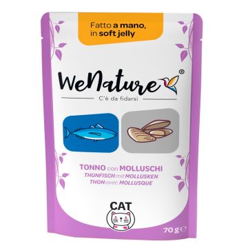 Wenature Gatto Busta In Jelly Adulto Tonno & Molluschi 70 Gr