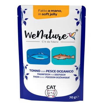 Wenature Gatto Busta In Jelly Adulto Tonno & Pesce Oceanico 70 Gr