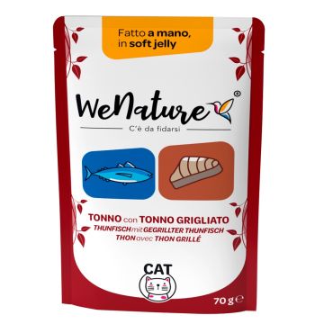 Wenature Gatto Busta In Jelly Adulto Tonno & Tonno Grigliato 70 Gr