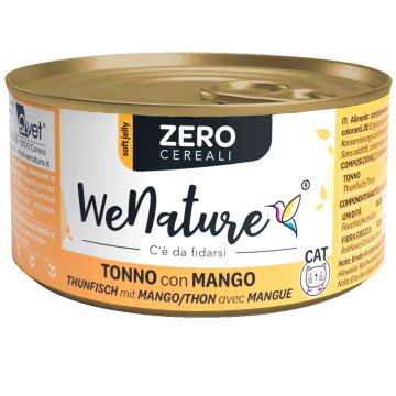 Wenature Gatto Zero Cereali Lattina In Jelly Adulto Tonno & Mango 85 Gr