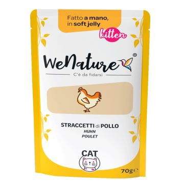 Wenature Gatto Busta In Jelly Kitten Straccetti Di Pollo 70 Gr