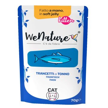 Wenature Gatto Busta In Jelly Kitten Trancetti Di Tonno 70 Gr