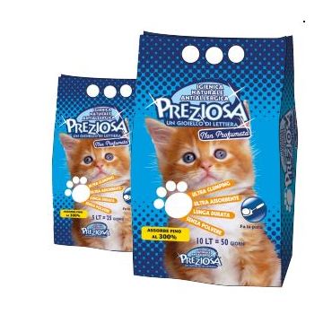 Preziosa Gatto Lettiera Igienica Agglomerante Senza Profumazione 10 Kg