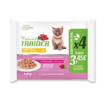 Trainer Gatto Natural Kitten&Young Pollo Flowpack Cf. (4X85) Gr