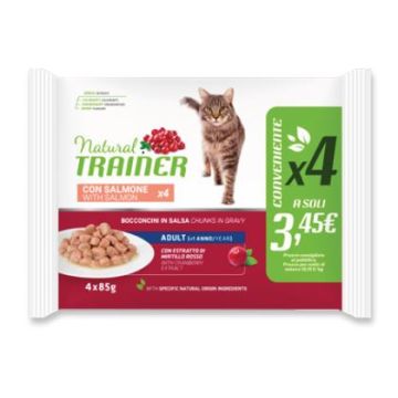 Trainer Gatto Natural Adulto Salmone Flowpack Cf. (4X85) Gr
