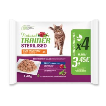 Trainer Gatto Natural Adulto Sterilizzato Tacchino Flowpack Cf. (4X85) Gr
