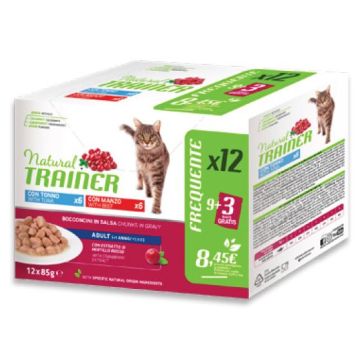 Trainer Gatto Natural Adulto Sterilizzato Multipack Tonno+Manzo Cf. (12X85) Gr
