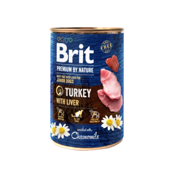 Brit Premium By Nature Cane Lattina Junior Tacchino & Fegato Di Tacchino 400 Gr