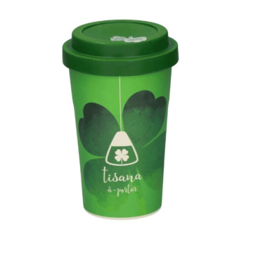 Bamboo mug watercolor quadrifoglio