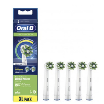Oral-b crossaction testine di ricambio formato xl da 5 testine