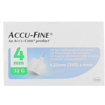 Accu Fine Aghi Sterili Per Penna Insulina G32 4mm 100 Pezzi