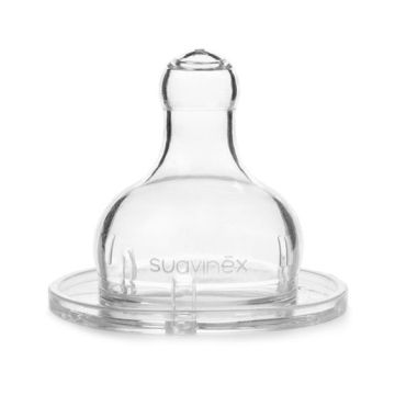 Suavinex tettarella rotonda in silicone flusso lento +0 mesi 2 pezzi 