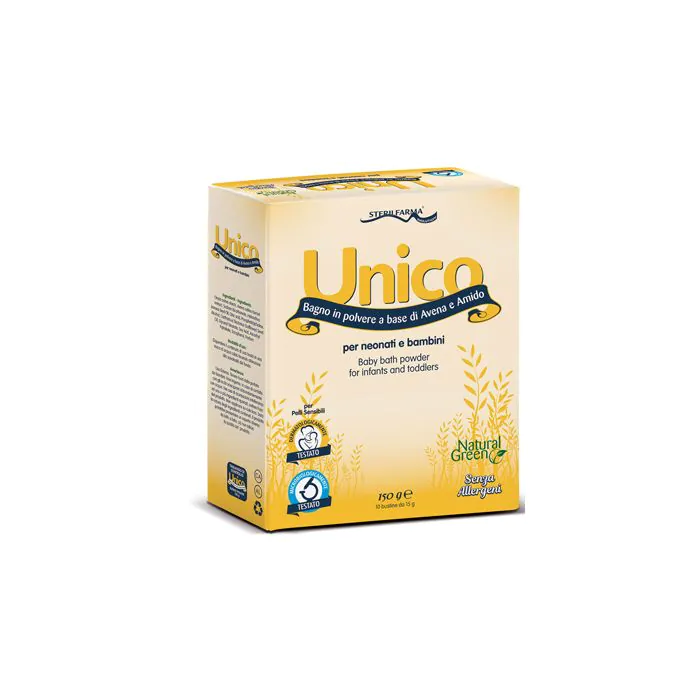 Unico bagno neonato bambini 10 bustine 15gr Unico bagno neonato bambini 10 bustine 15gr