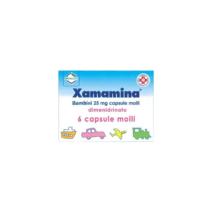 Xamamina bambini 6 capsule molli da 25 mg Xamamina bambini 6 capsule molli da 25 mg