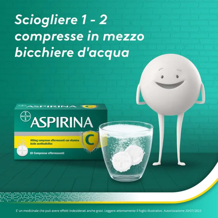 Aspirina C per Raffreddore Febbre e Influenza 10 Compresse Effervescenti