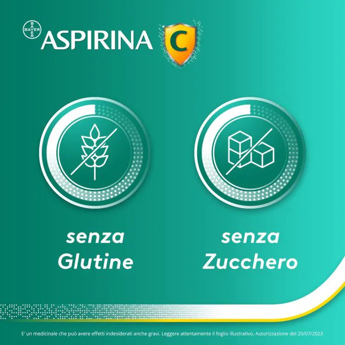 Aspirina C per Raffreddore Febbre e Influenza 20 Compresse Effervescenti