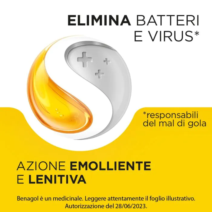 Benagol Pastiglie Miele e Limone Antisettico Cavo Orale per Mal di Gola 24 Pastiglie