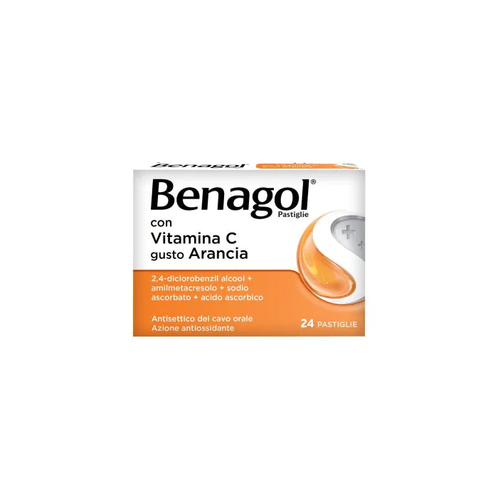 Benagol Pastiglie Vitamina C Antisettico per Cavo Orale Gusto Arancia 24 Pastiglie Benagol Pastiglie Vitamina C Antisettico per Cavo Orale Gusto Arancia 24 Pastiglie