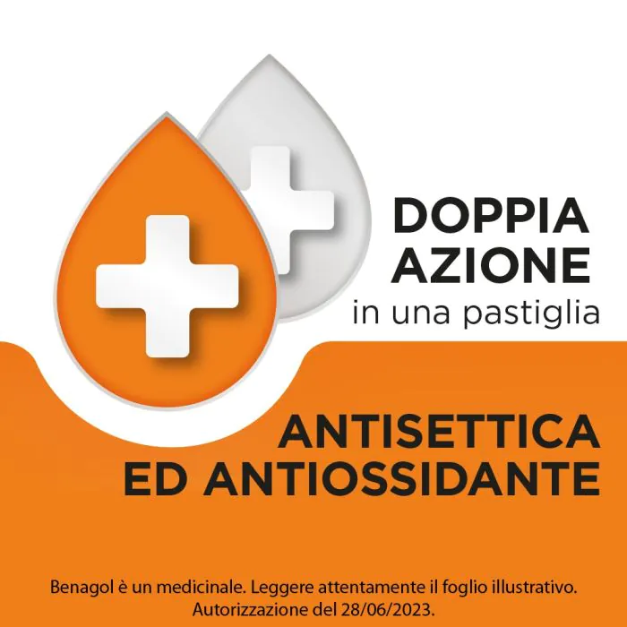 Benagol Pastiglie Vitamina C Antisettico per Cavo Orale Gusto Arancia 24 Pastiglie