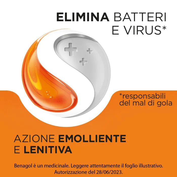 Benagol Pastiglie Vitamina C Antisettico per Cavo Orale Gusto Arancia 24 Pastiglie