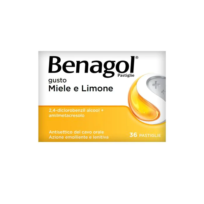 Benagol Pastiglie Miele e Limone Antisettico Cavo Orale 36 Pastiglie Benagol Pastiglie Miele e Limone Antisettico Cavo Orale 36 Pastiglie