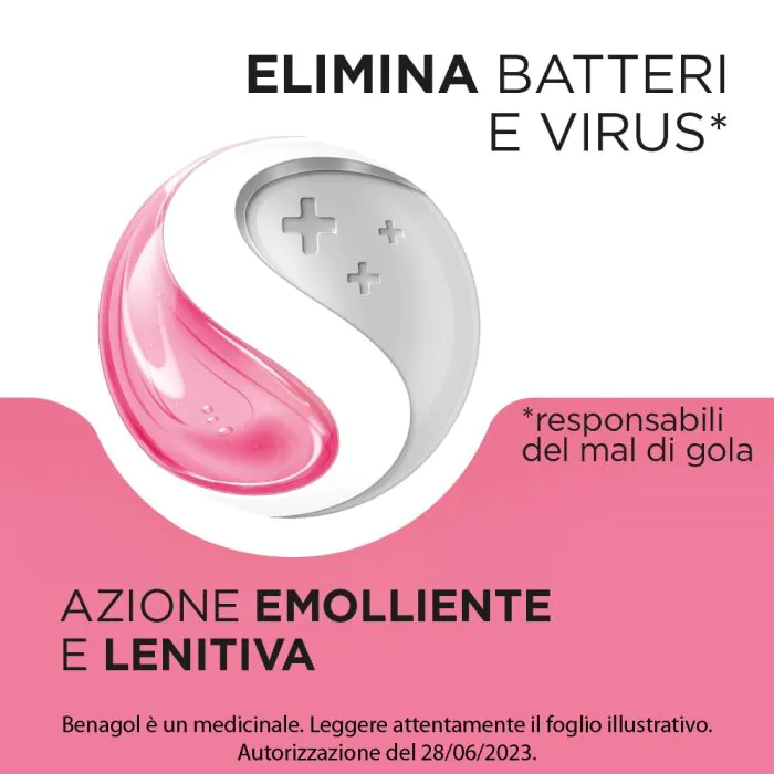 Benagol Pastiglie Fragola Senza Zucchero Antisettico Cavo Orale 16 Pastiglie