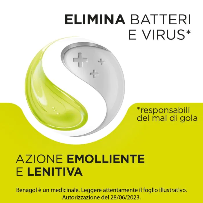 Benagol Pastiglie Limone Senza Zucchero Antisettico Cavo Orale 16 Pastiglie