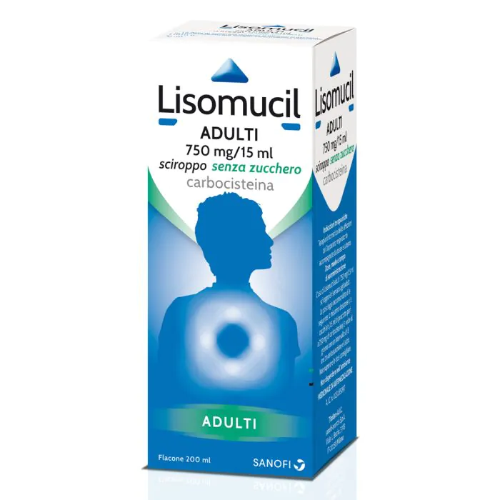 Lisomucil Tosse Senza Zucchero 750 mg/15 ml Sciroppo Adulti 200 ml Mucolitico Lisomucil Tosse Senza Zucchero 750 mg/15 ml Sciroppo Adulti 200 ml Mucolitico