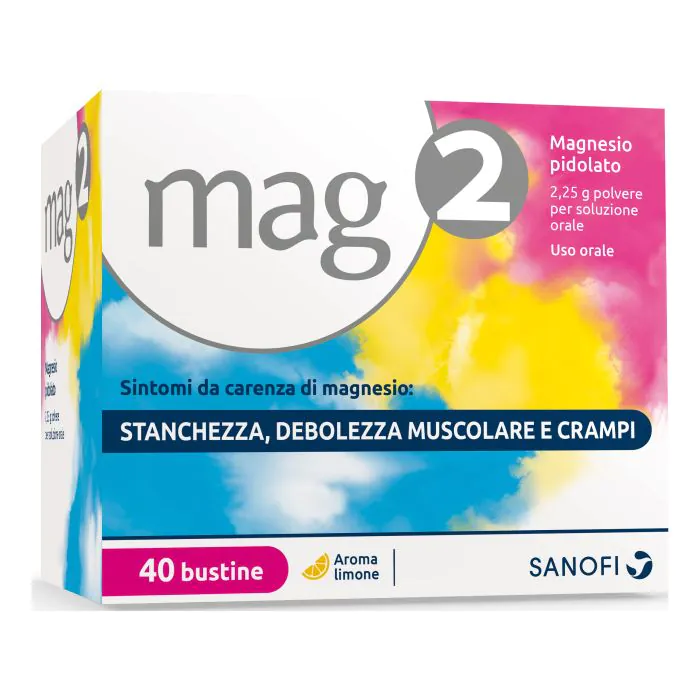 Mag2 Granulato Soluzione Orale 2,25g Magnesio Pidolato 40 Bustine Mag2 Granulato Soluzione Orale 2,25g Magnesio Pidolato 40 Bustine