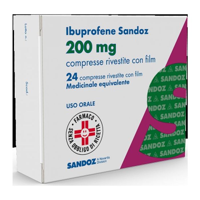 Ibuprofene Sandoz 200 mg Antidolorifico 24 Compresse Rivestite Ibuprofene Sandoz 200 mg Antidolorifico 24 Compresse Rivestite