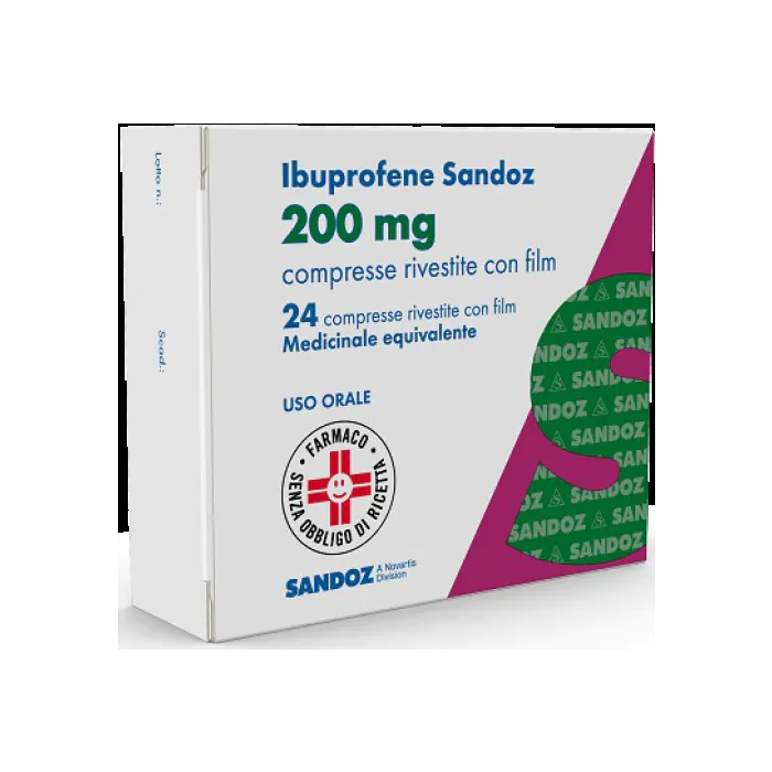 Ibuprofene Sandoz 200 mg Antidolorifico 24 Compresse Rivestite Ibuprofene Sandoz 200 mg Antidolorifico 24 Compresse Rivestite