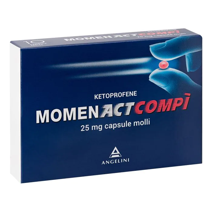 Momenactcompì 25mg Ketoprofene Antinfiammatorio 10 Capsule Molli Momenactcompì 25mg Ketoprofene Antinfiammatorio 10 Capsule Molli