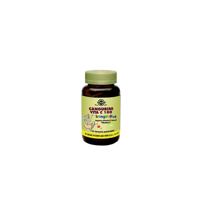 Solgar cangurini vita c 100 kangavites integratore alimentare 90 tavolette masticabili 80g Solgar cangurini vita c 100 kangavites integratore alimentare 90 tavolette masticabili 80g