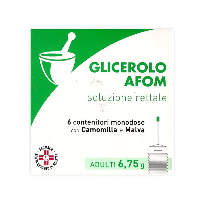 Glicerolo afom soluzione rettale - 6 contenitori monodose con camomilla e malva Glicerolo afom soluzione rettale - 6 contenitori monodose con camomilla e malva