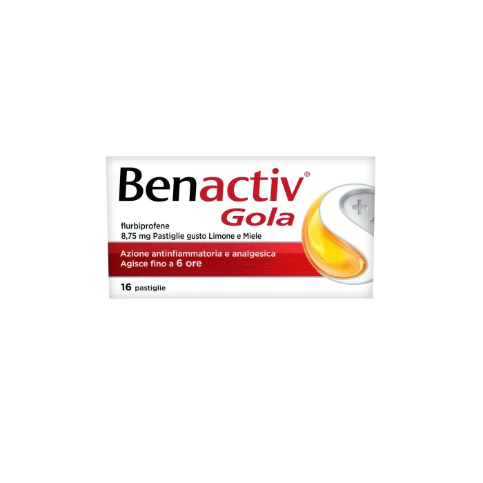 Benactiv Gola Pastiglie Limone e Miele Flurbiprofene 16 Pastiglie