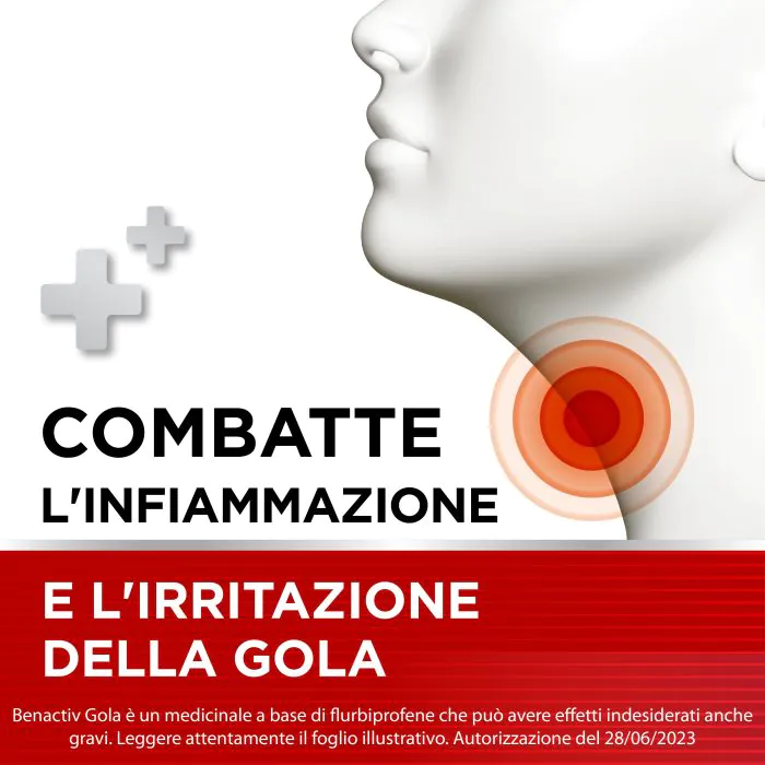 Benactiv Gola Pastiglie Limone e Miele Flurbiprofene 16 Pastiglie
