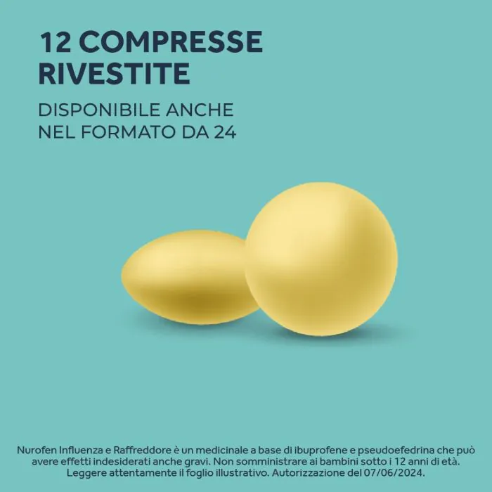 Nurofen Influenza e Raffreddore 200 mg + 30 mg 12 Compresse Rivestite