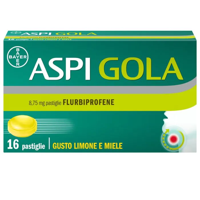 Aspi Gola Antinfiammatorio Mal di Gola 16 caramelle Miele-Limone