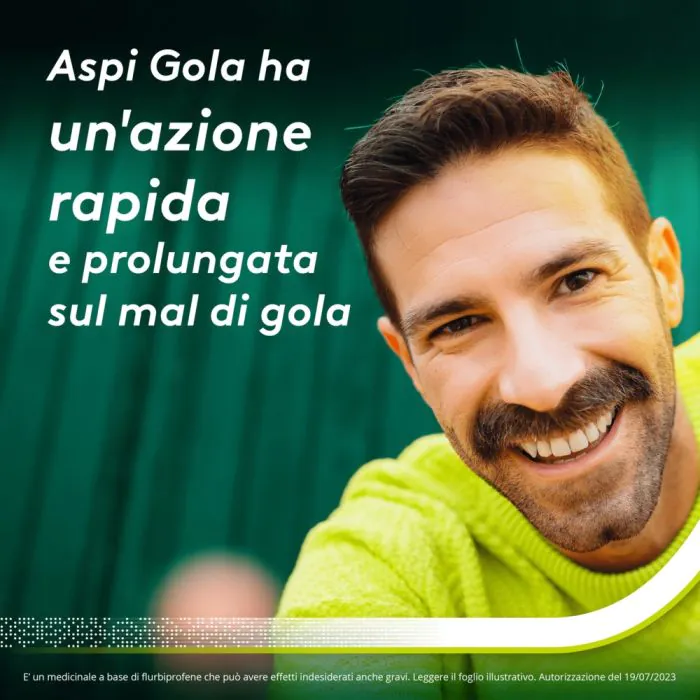 Aspi Gola Antinfiammatorio Mal di Gola 16 caramelle Miele-Limone