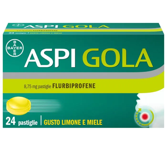 Aspi Gola Antinfiammatorio Mal di Gola 24 caramelle Miele-Limone